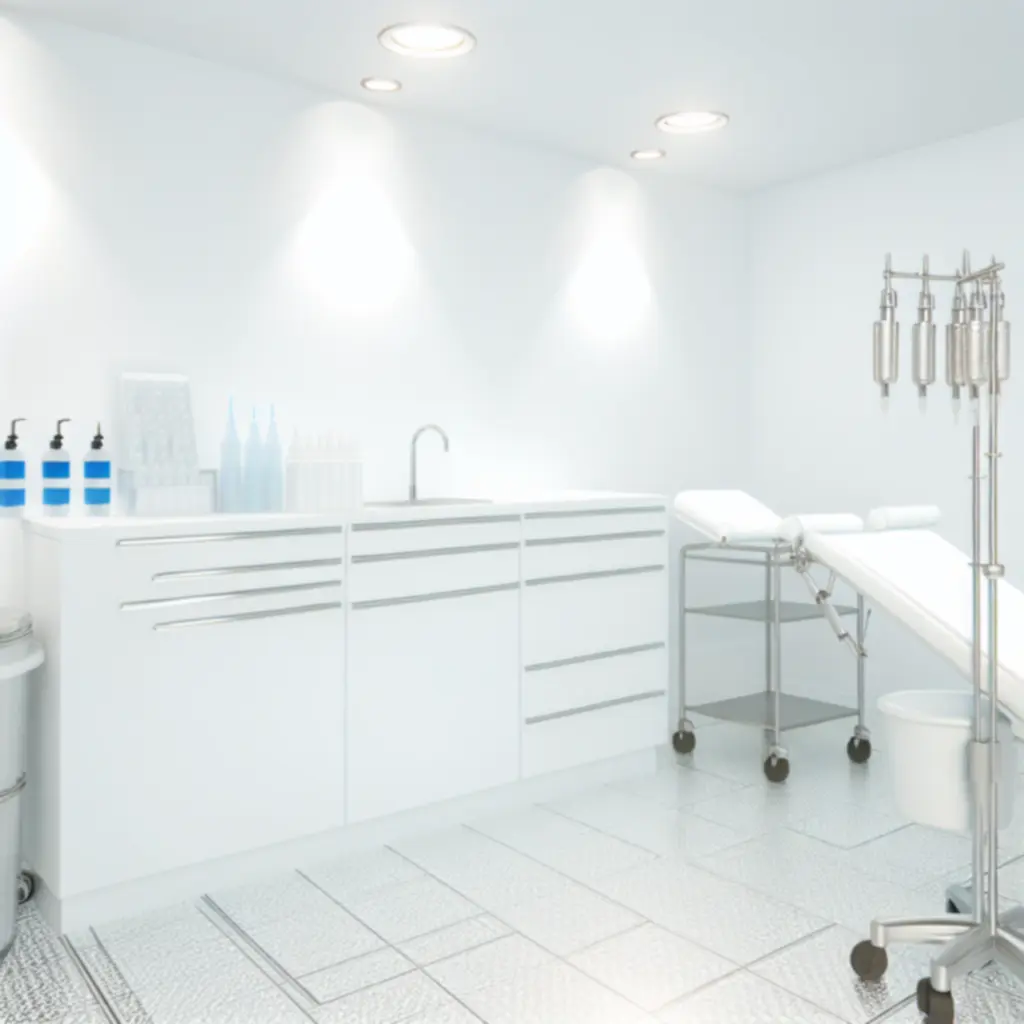 Steriel ingerichte tatoeagewerkplek in de studio van Ink Distriict